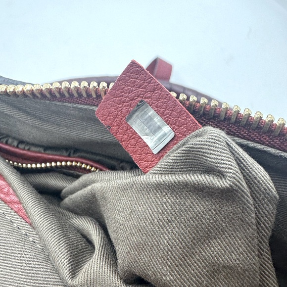 Auth Chloe Large Red Leather Marcie Double Satchel Dual Brown Top Handles Pursea - Picture 15 of 15